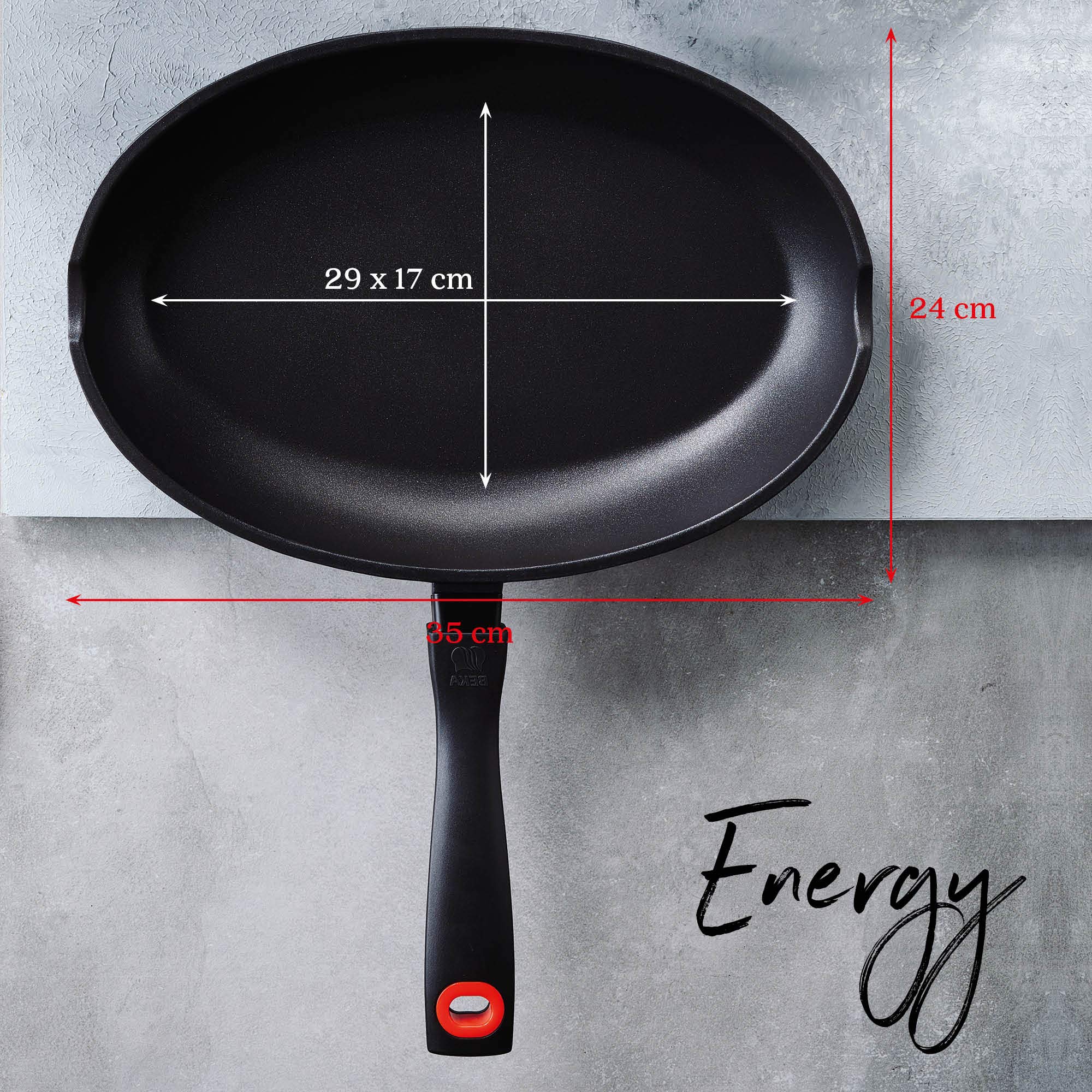 Beka Energy poêle à poisson 34x23 cm noire