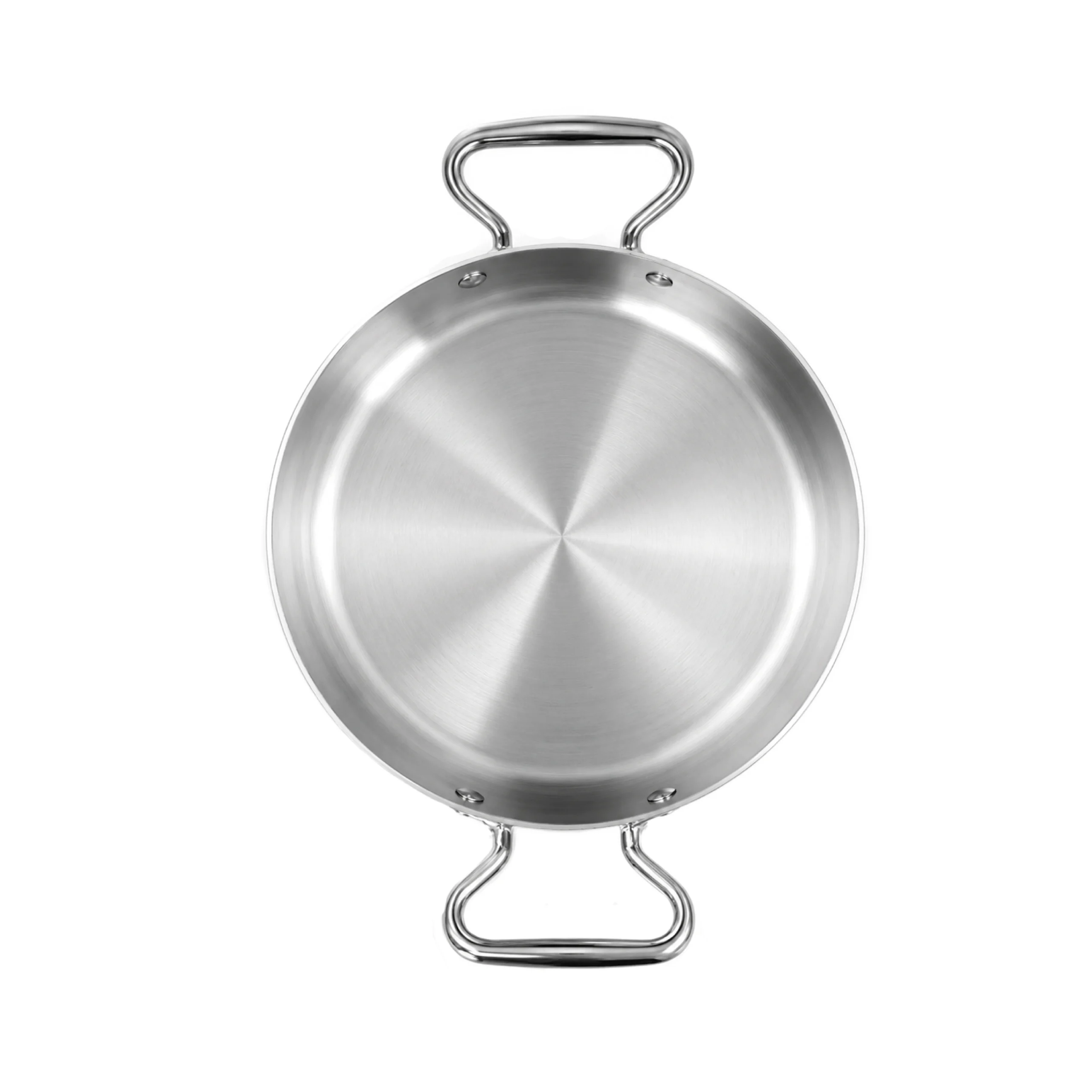 Agnelli Aluinox 3ply faitout inox martelé 2 poignées