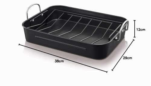Beka Plat à Four Acier Noir 38x29 cm Grille