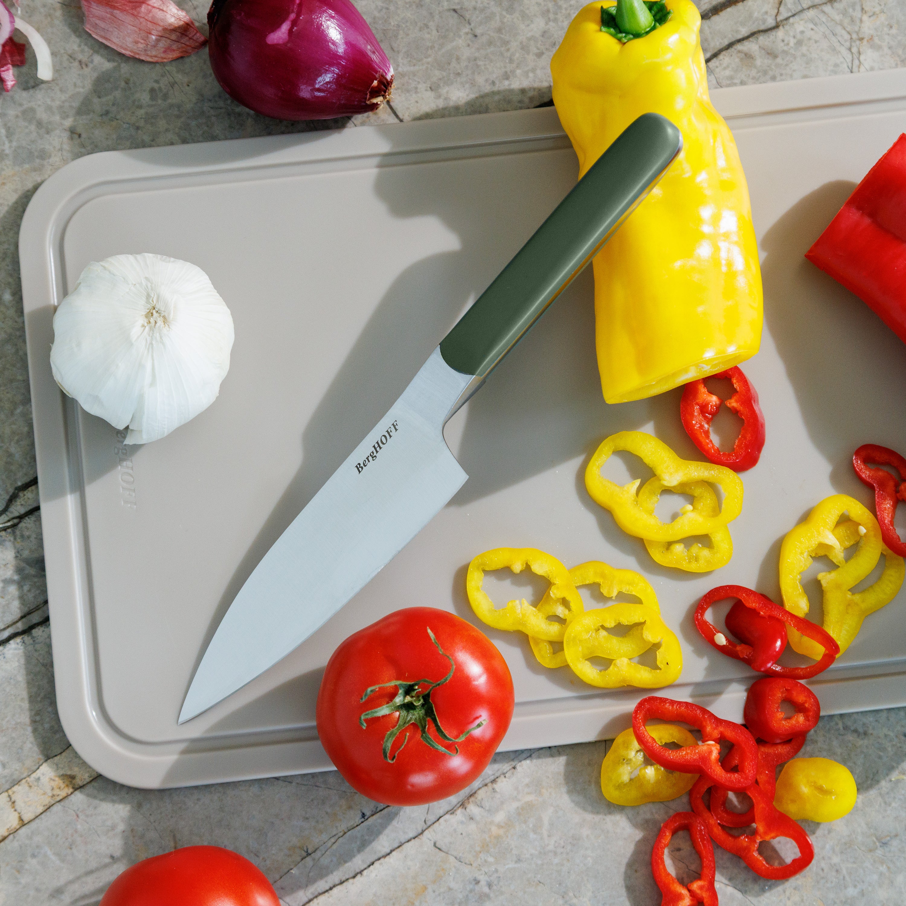 Berghoff Elements couteau santoku lame lisse émincer