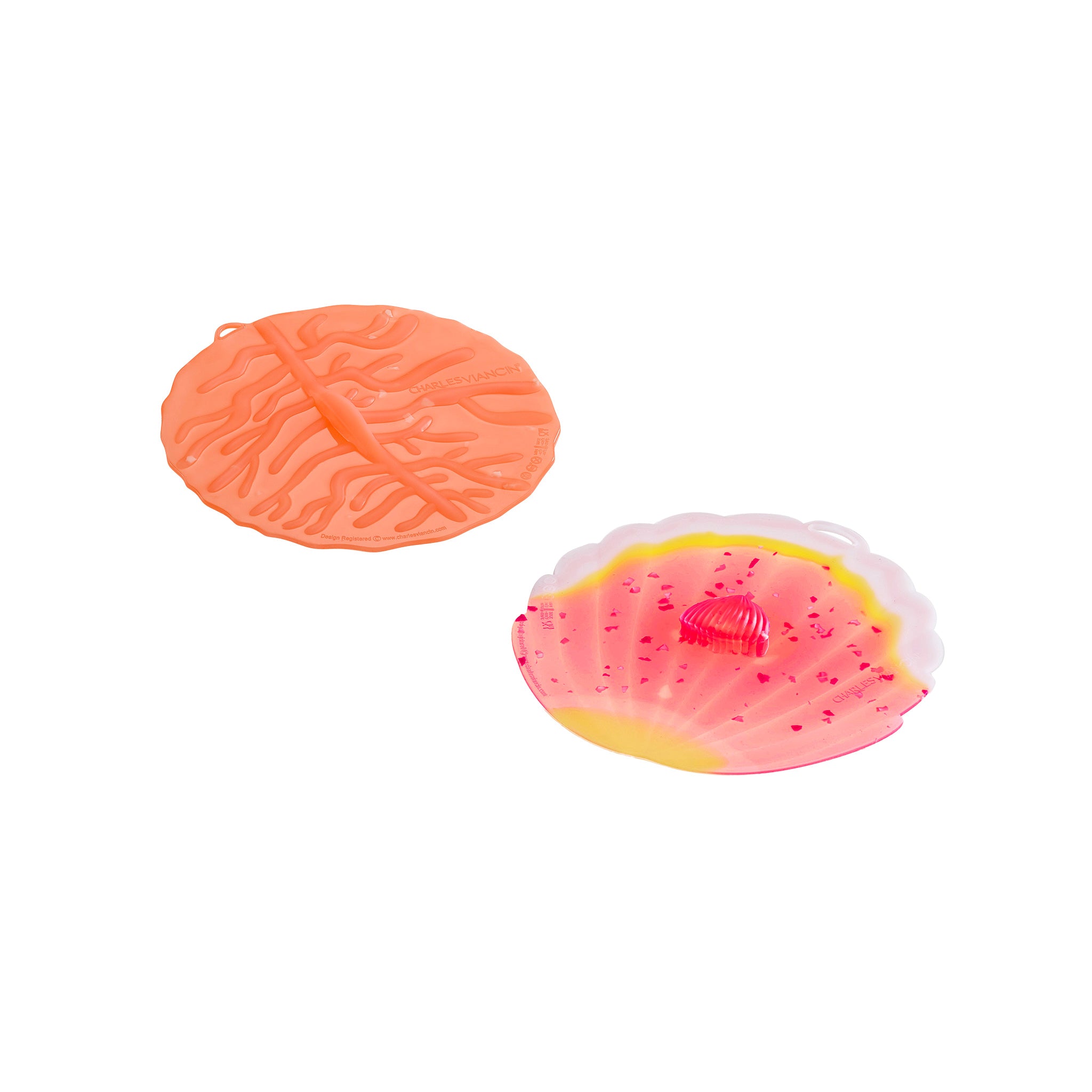 Charles Viancin Coral couvre-verre silicone lot de 2
