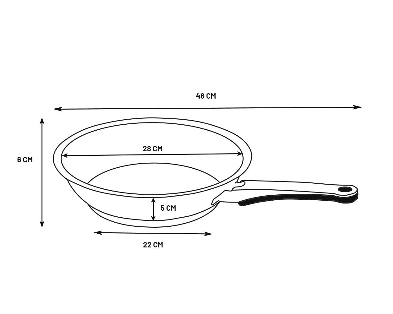 Ecovitam poêle inox 18/10 28 cm sans PFAS