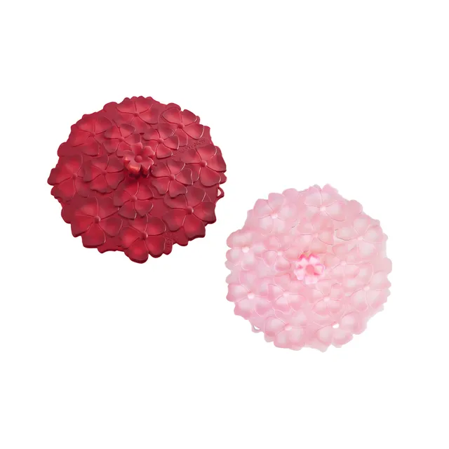 Charles Viancin Geranium couvre-verre silicone lot 2