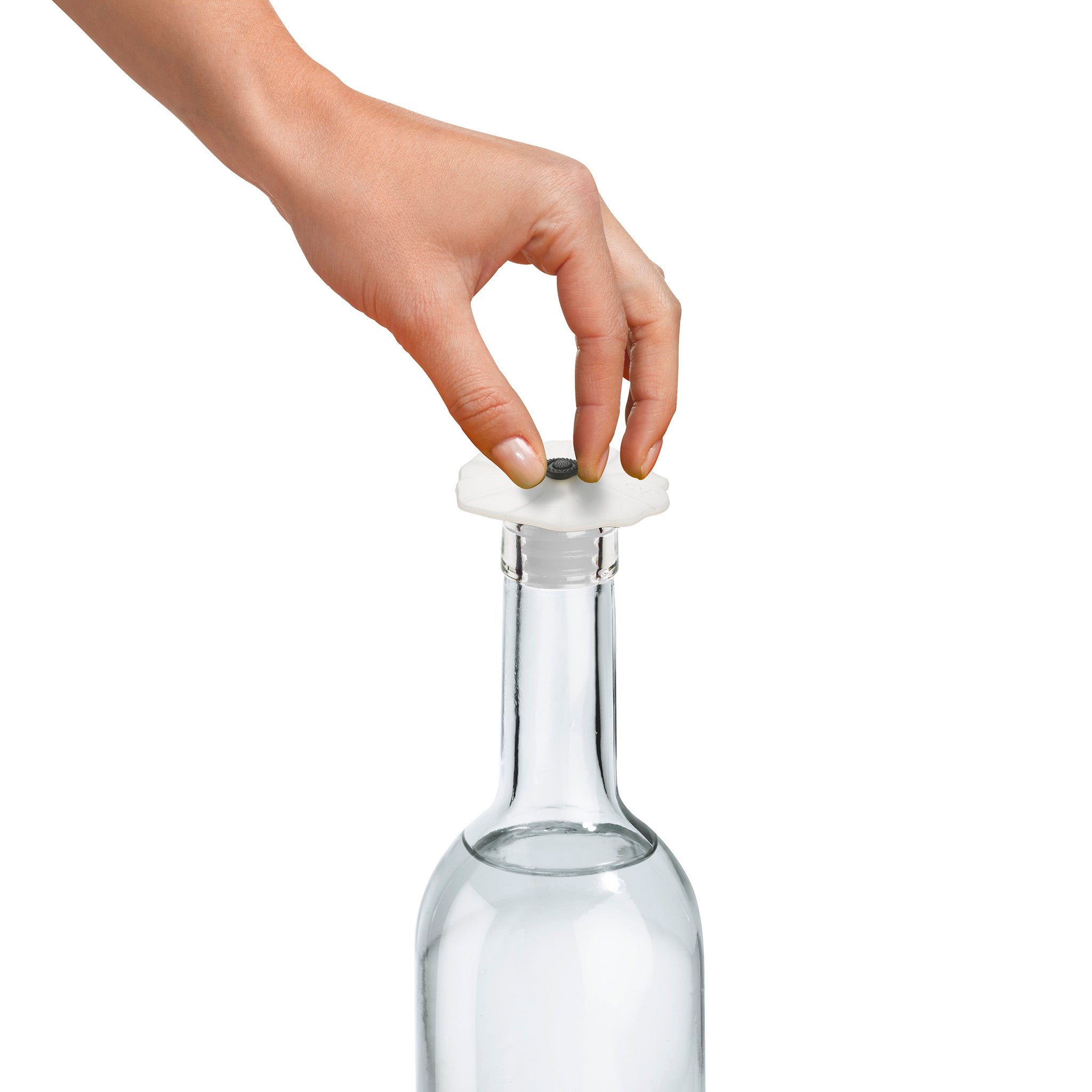 Charles Viancin Poppy bouchon vin silicone blanc