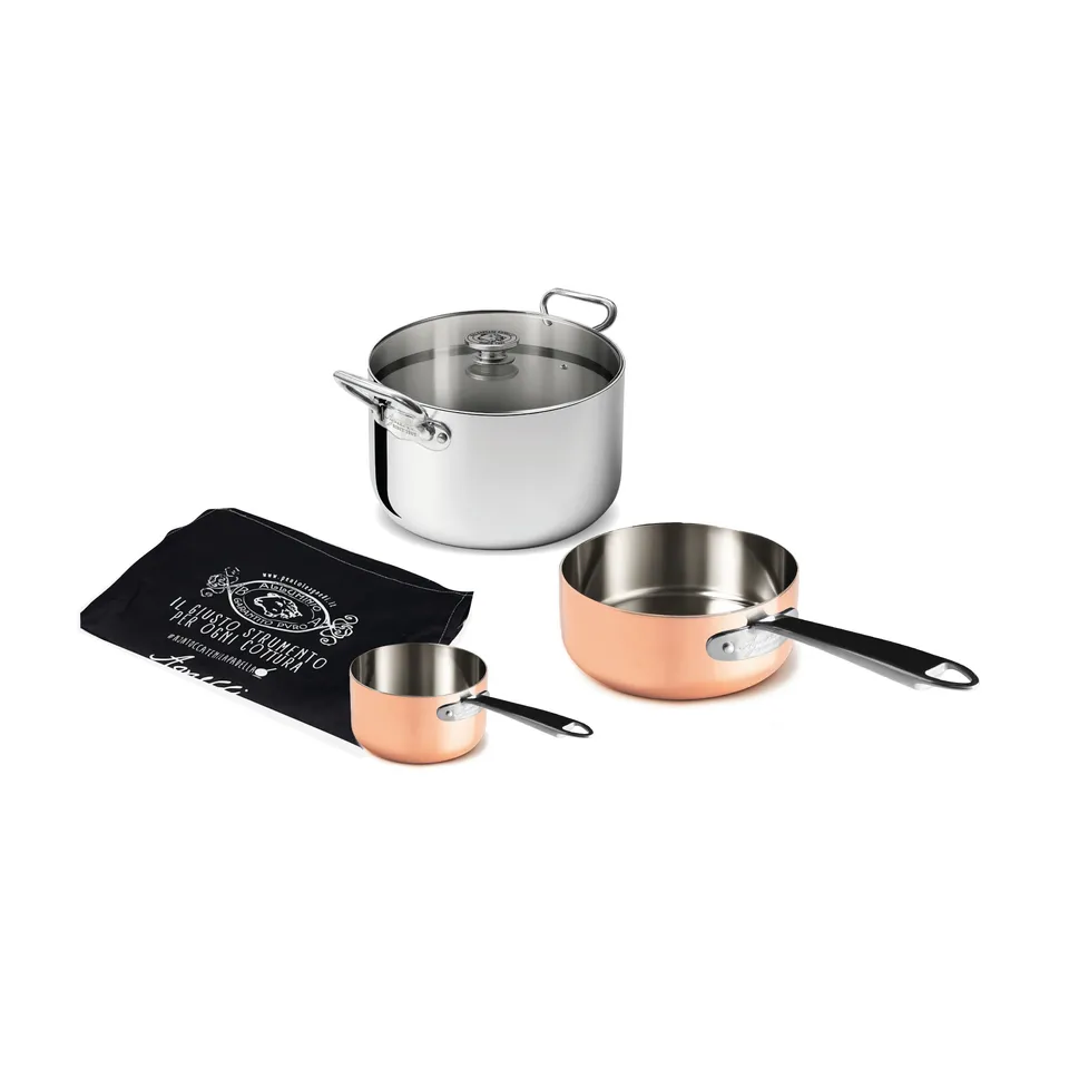 Agnelli Alluminio 3mm Set Risotto 3 casseroles aluminium gaz