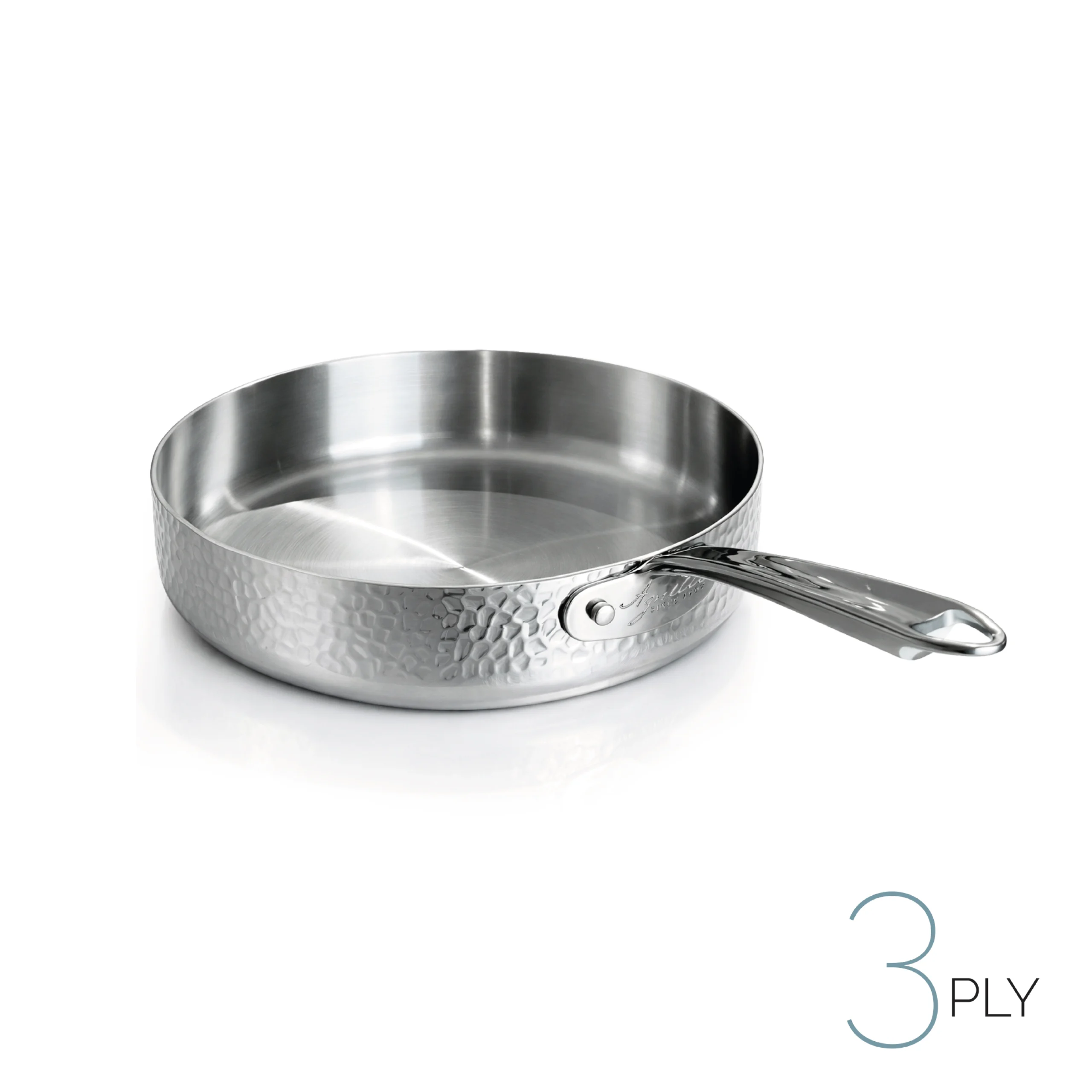 Agnelli Aluinox 3ply Martellato poêle 1 manche induction