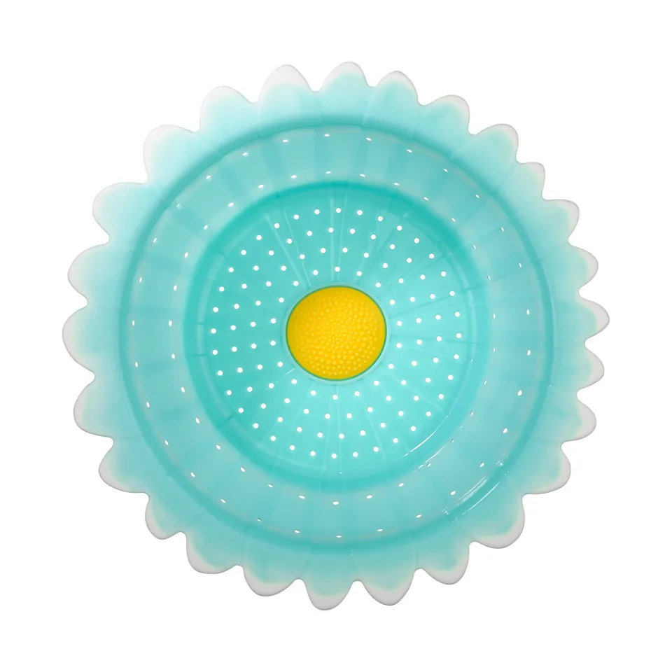 Charles Viancin Daisy passoire silicone pliable aqua 28 cm