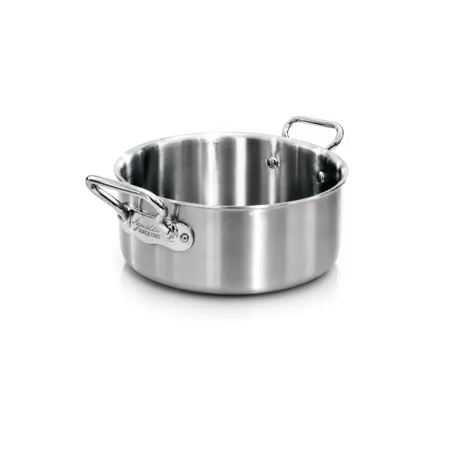 Agnelli Aluinox 3ply Satinato faitout bas inox induction