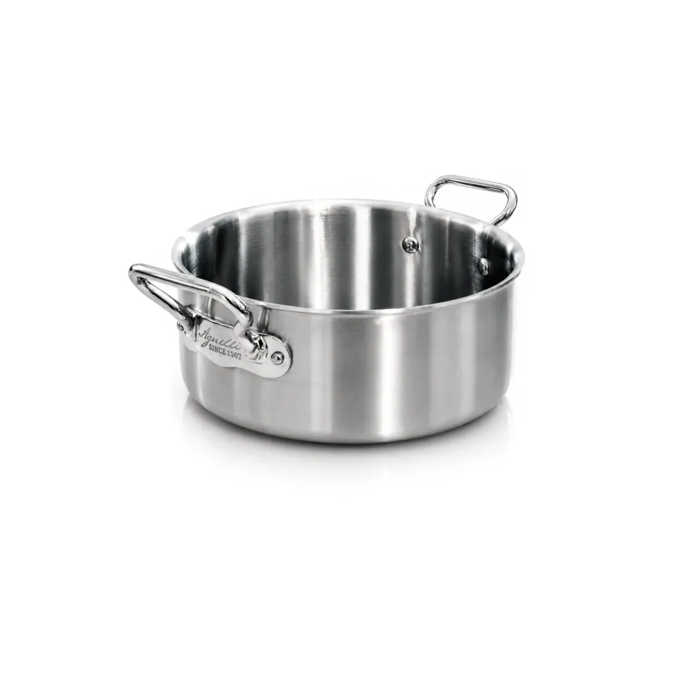 Agnelli Aluinox 3ply Satinato faitout bas inox induction