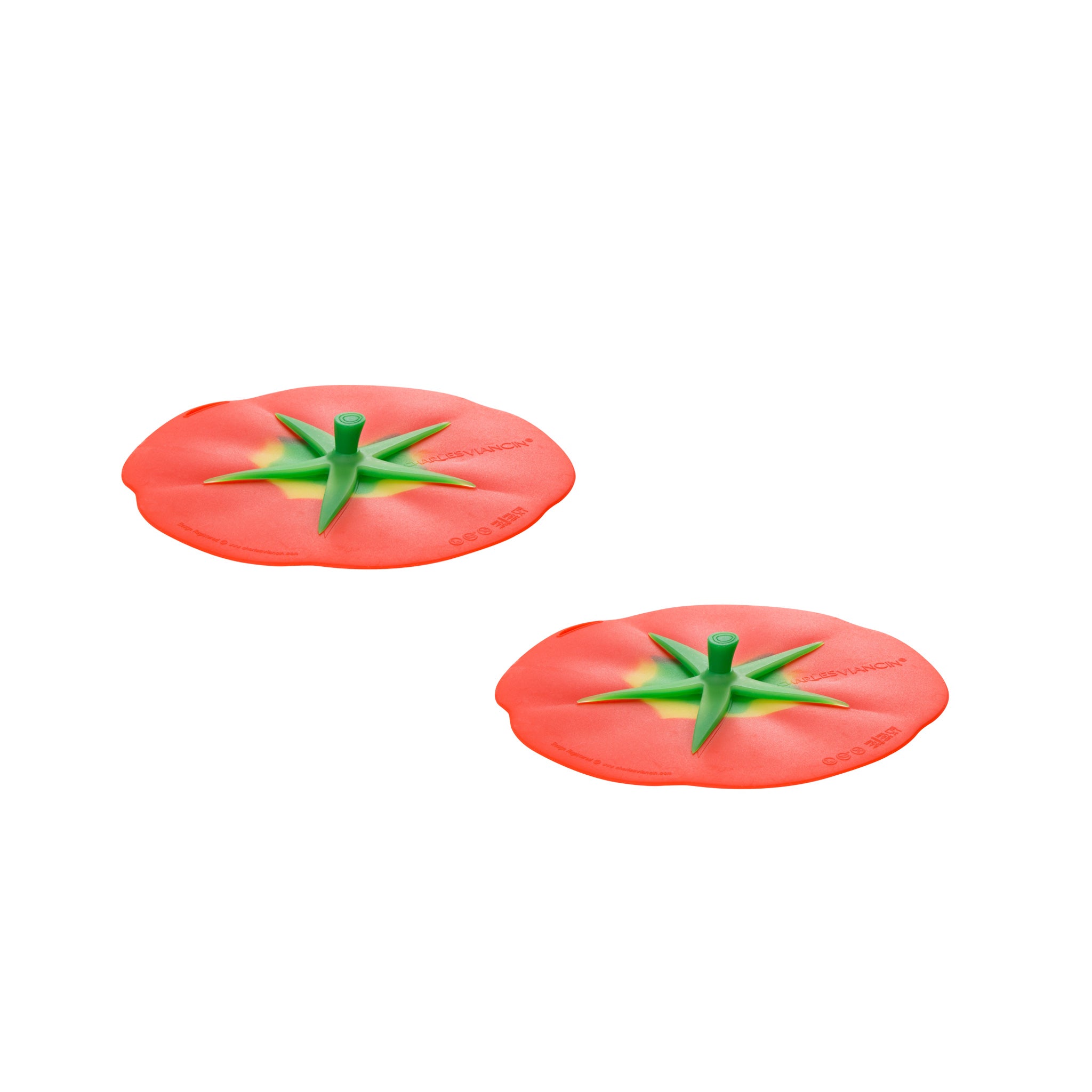 Charles Viancin Tomato couvre-verre silicone rouge lot 2
