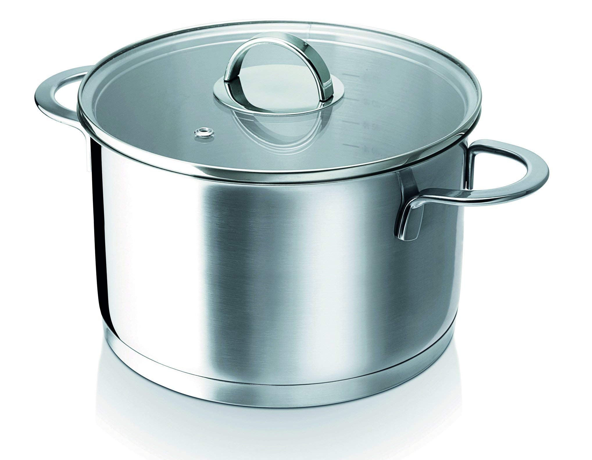 Beka Ilano Faitout Inox 24 cm 6L Couvercle Verre