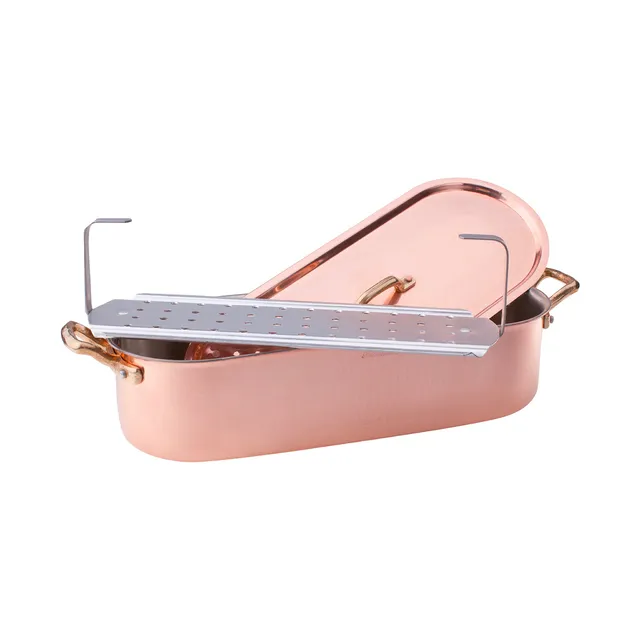Agnelli Rame martellato poissonnière cuivre 2mm grille four