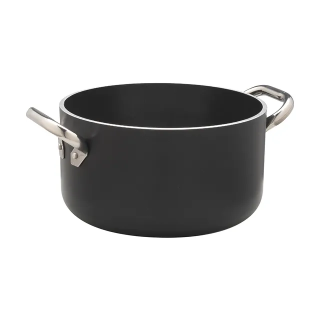 Agnelli Al-Black Casserole Haute Alu 5mm Induction 2 Anses