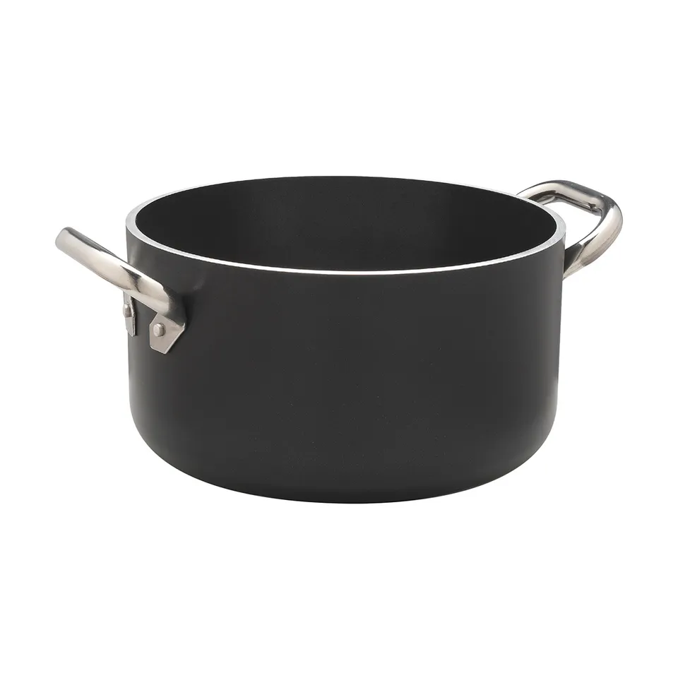 Agnelli Al-Black Casserole Haute Alu 5mm Induction 2 Anses
