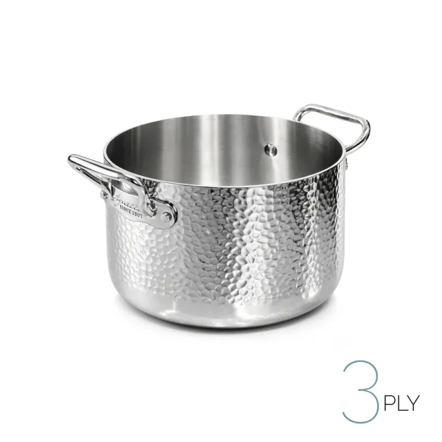 Agnelli Aluinox 3ply faitout martelé 2 anses induction