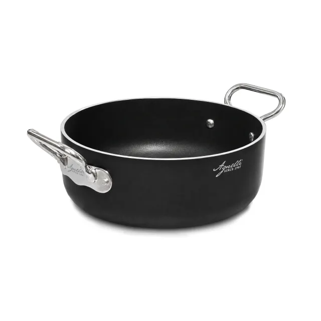 Agnelli Al-Black faitout bas antiadhésif 5 mm induction 2 anses
