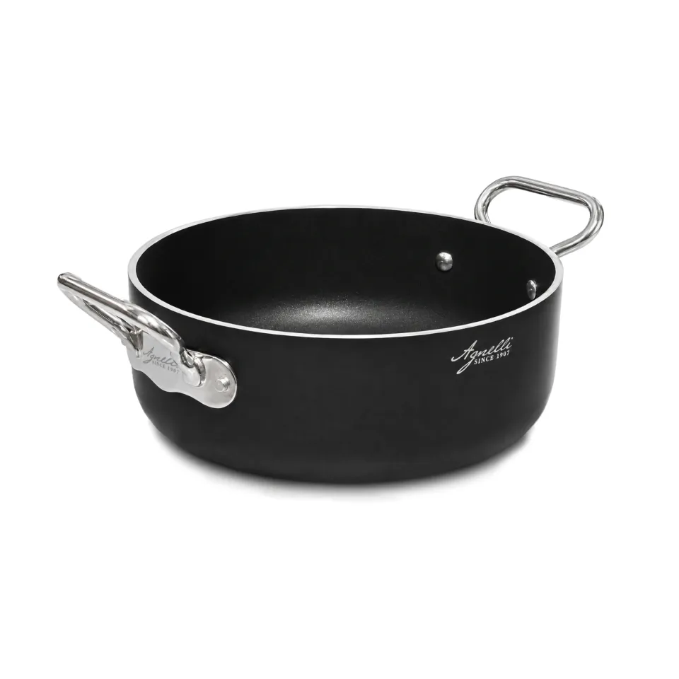 Agnelli Al-Black faitout bas antiadhésif 5 mm induction 2 anses