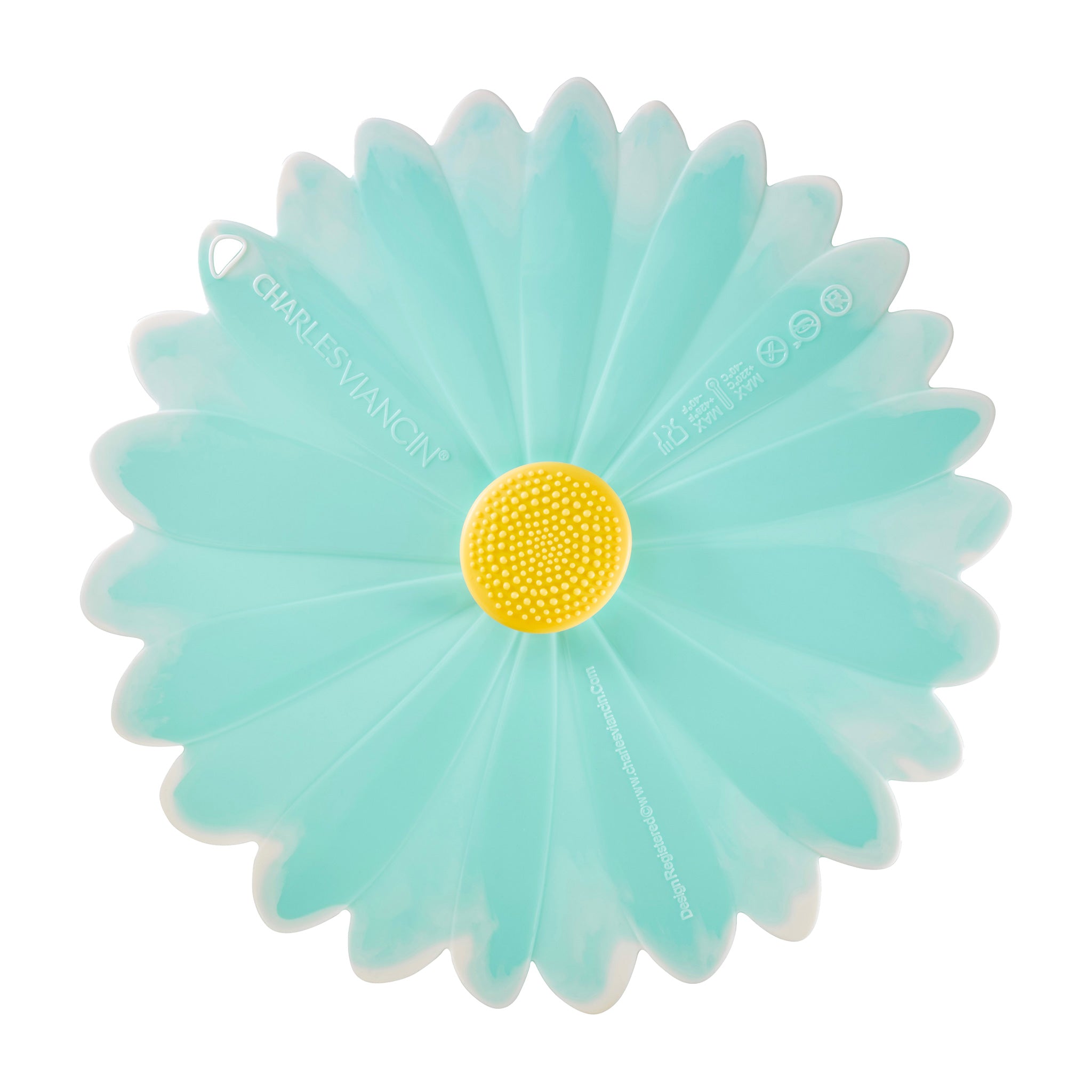Charles Viancin Daisy Lid 11" couvercle silicone Aqua 28 cm