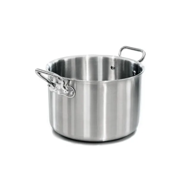 Agnelli Aluinox 3ply faitout inox satiné 2 anses sans revêtement