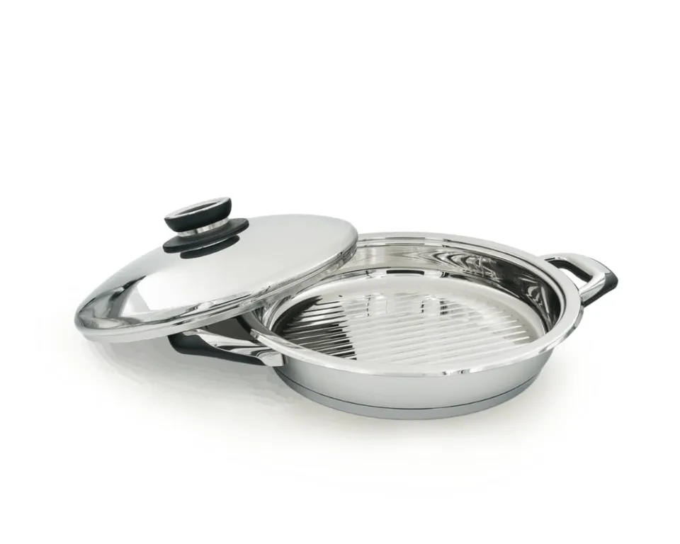 Ecovitam Poêle grill inox 18/10 28 cm sans PFAS