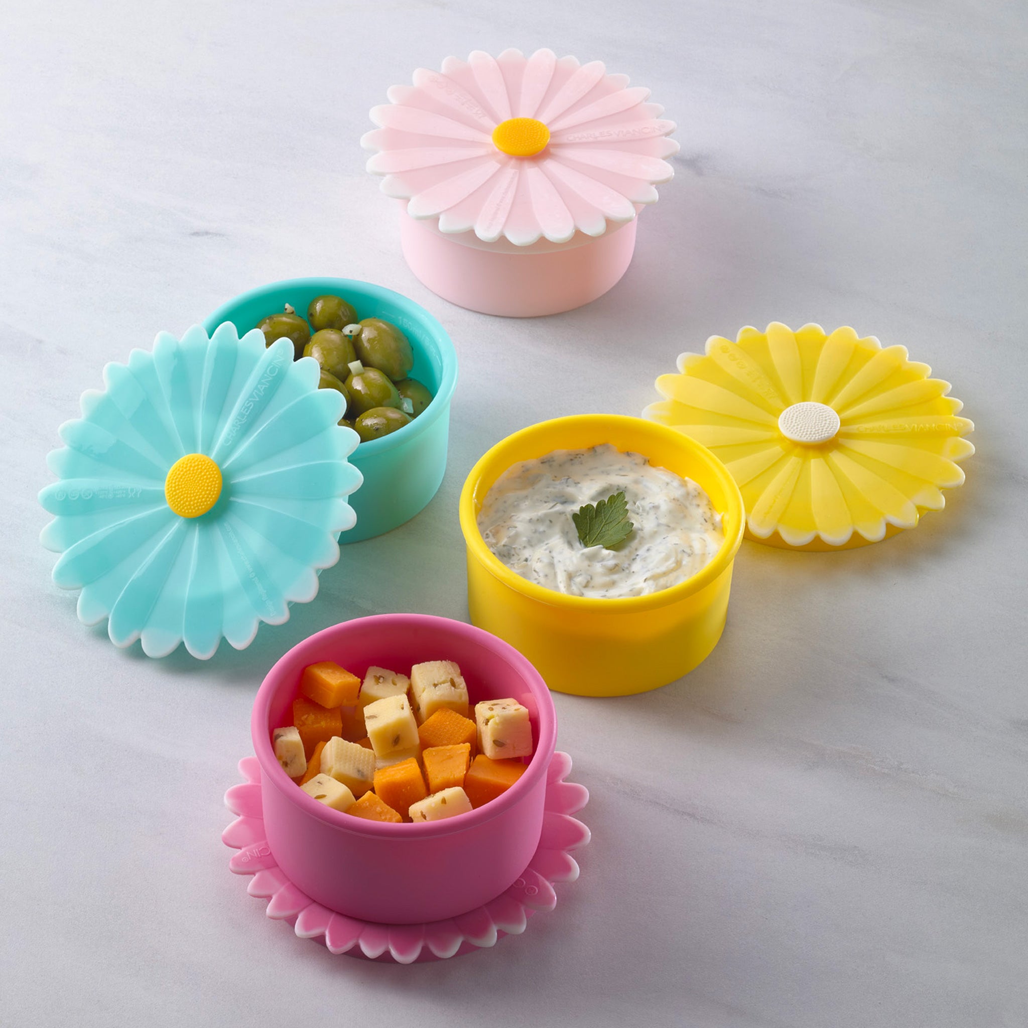 Charles Viancin Daisy boîte silicone lot 4 petite 150 ml