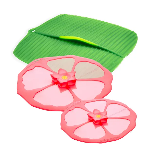 Charles Viancin Tropical couvercle silicone lot 3 hibiscus