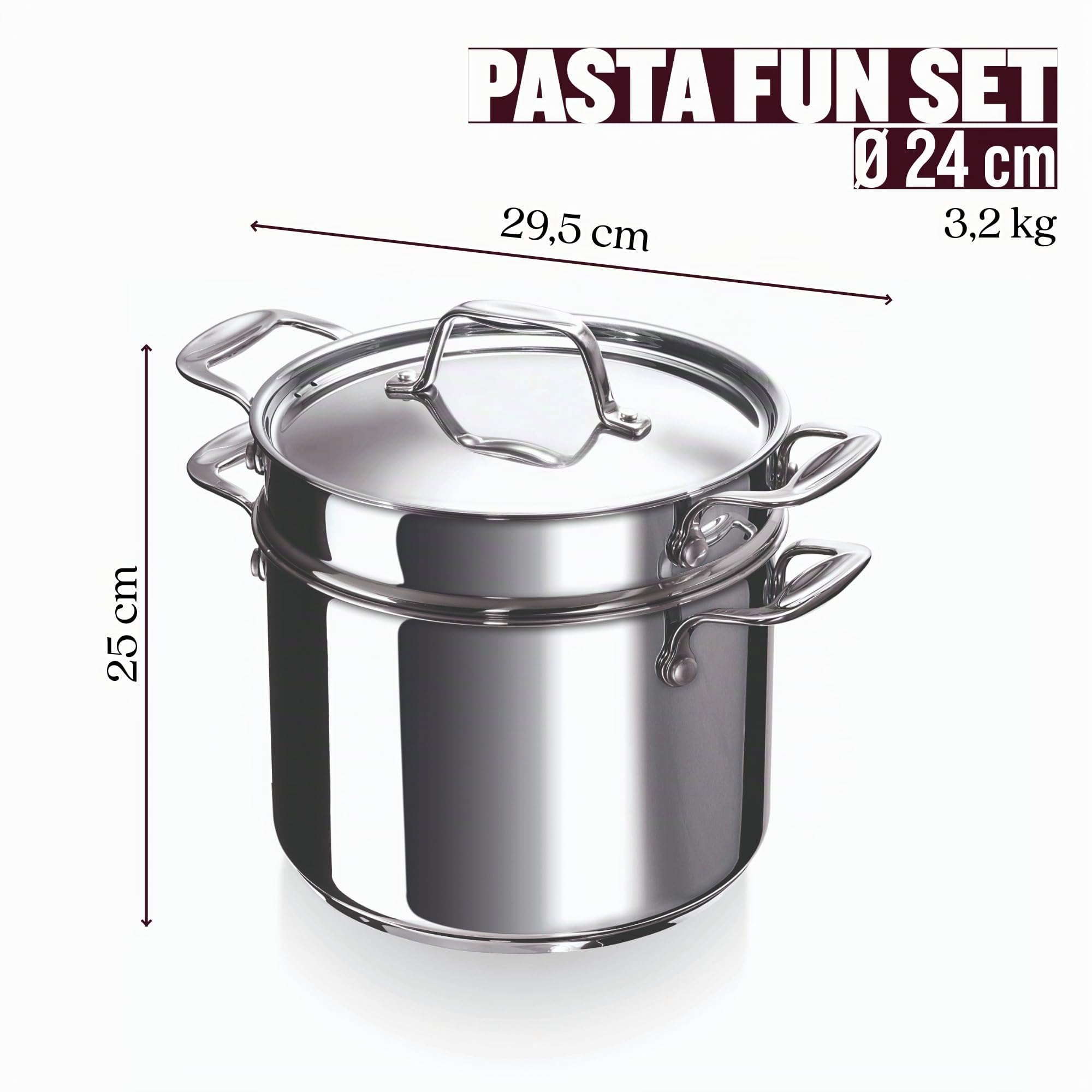Beka Chef marmite à pâtes inox 24 cm 7,6 L induction