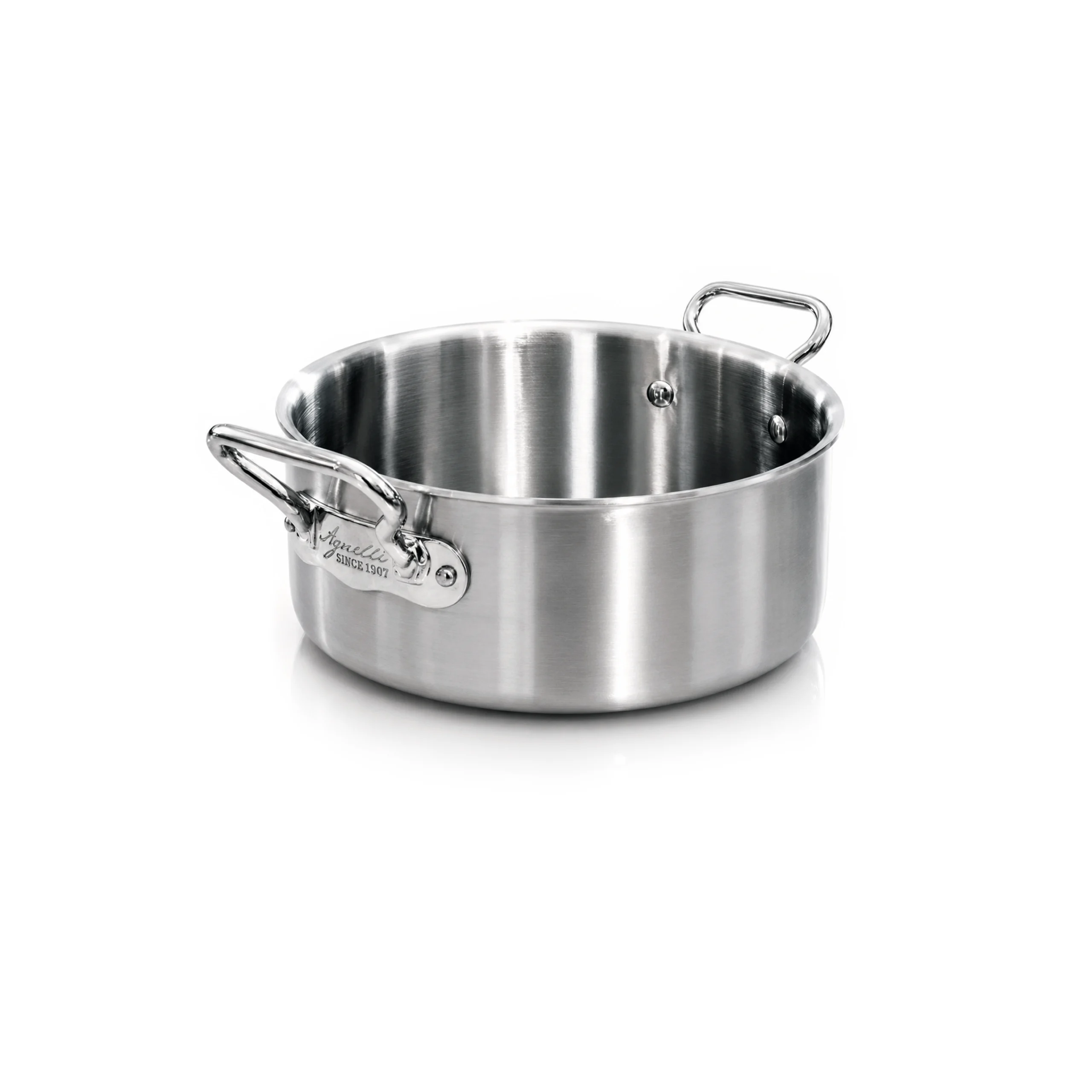 Agnelli Aluinox 3ply Satinato faitout bas inox induction