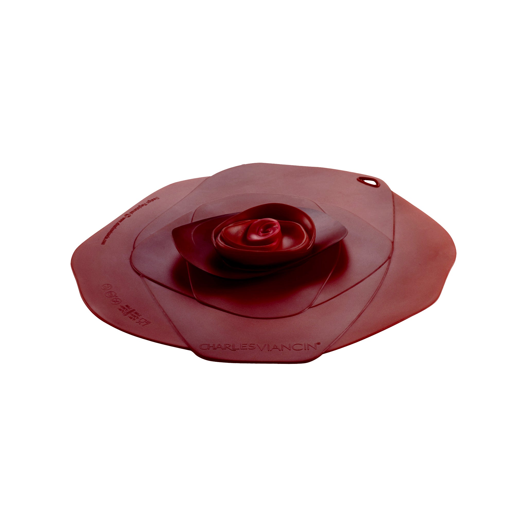 Charles Viancin Rose Couvercle Silicone 9" Rouge Foncé 23cm