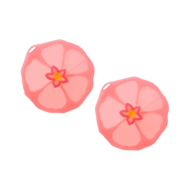 Charles Viancin Hibiscus couvre-verre silicone lot de 2