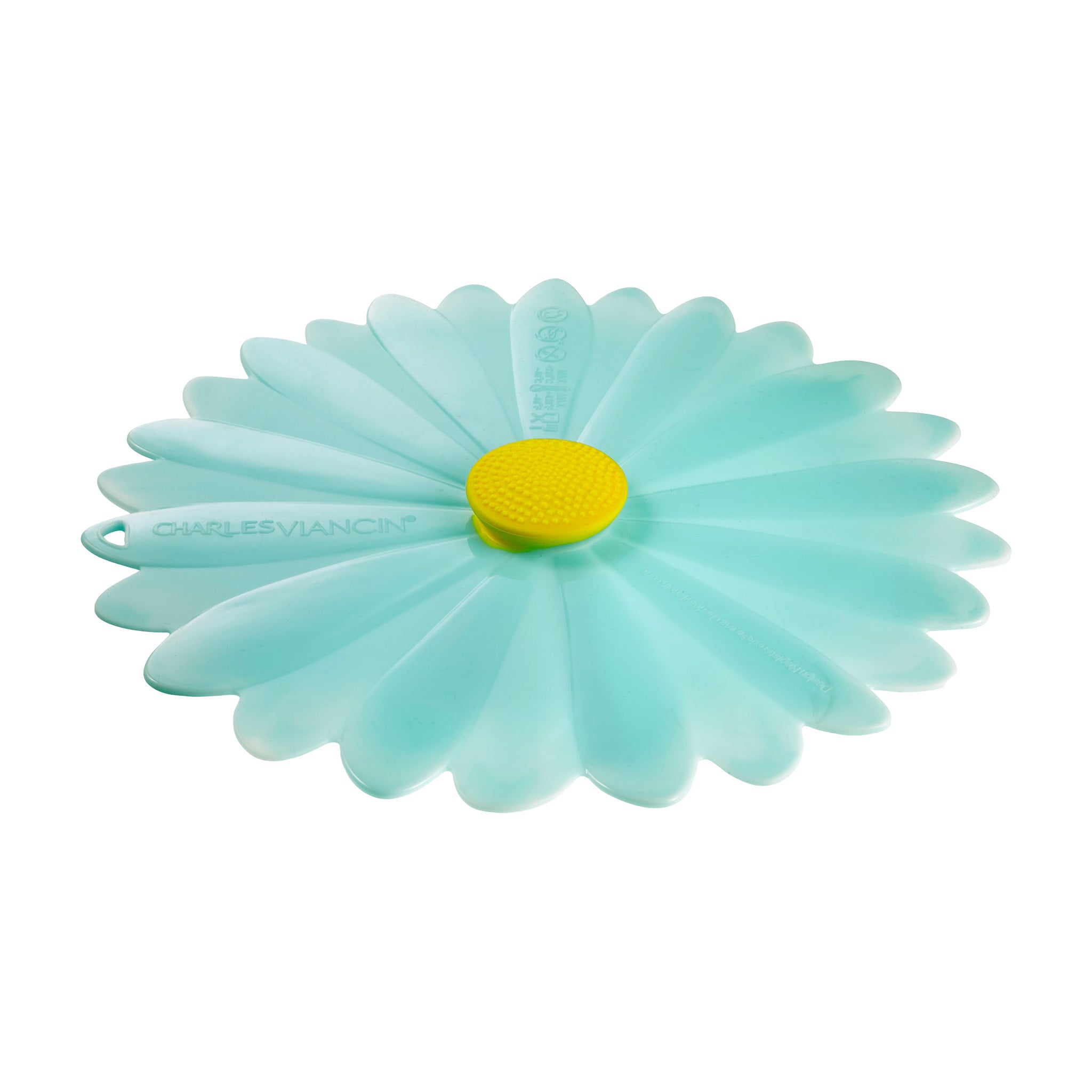 Charles Viancin Daisy Lid 11" couvercle silicone Aqua 28 cm