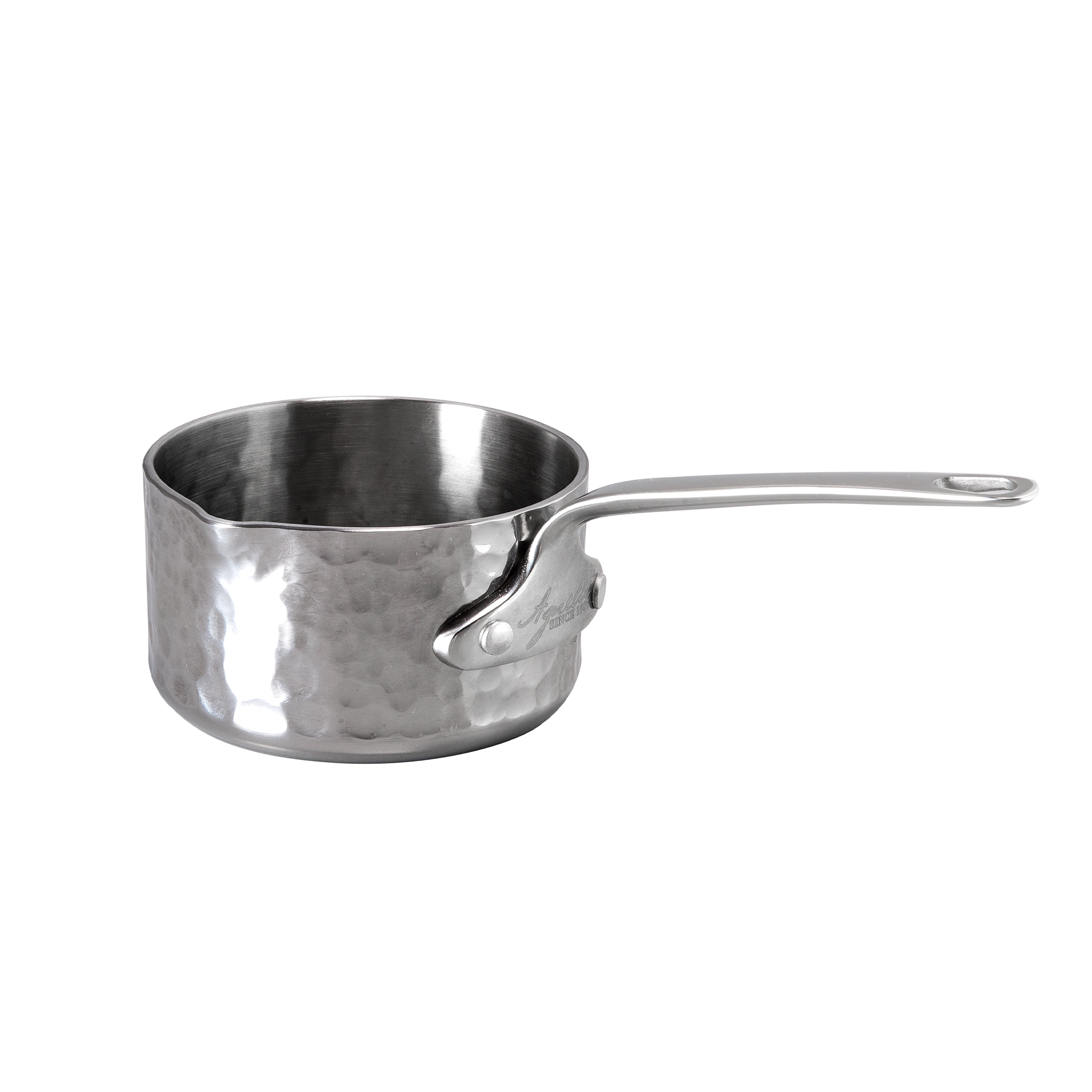 Agnelli Aluinox 3ply martelé casserolier bec verseur
