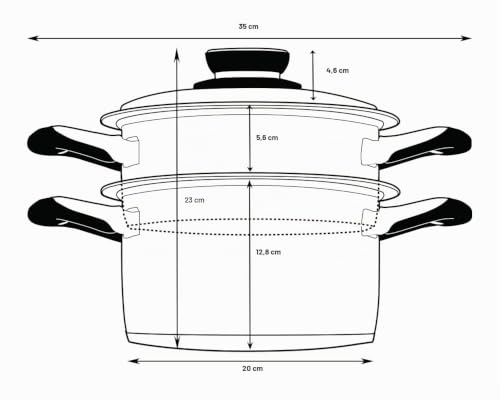 Ecovitam Cuiseur Vapeur Inox 20 cm 3,8 L Sans PFAS