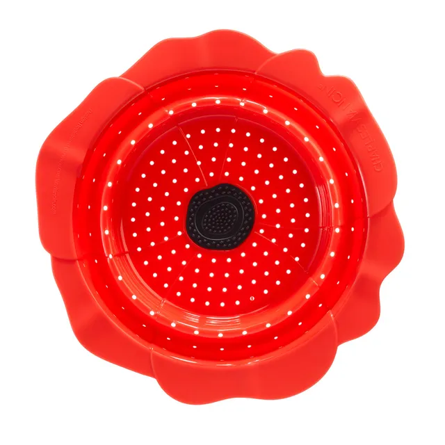 Charles Viancin Poppy passoire silicone pliable 28 cm rouge
