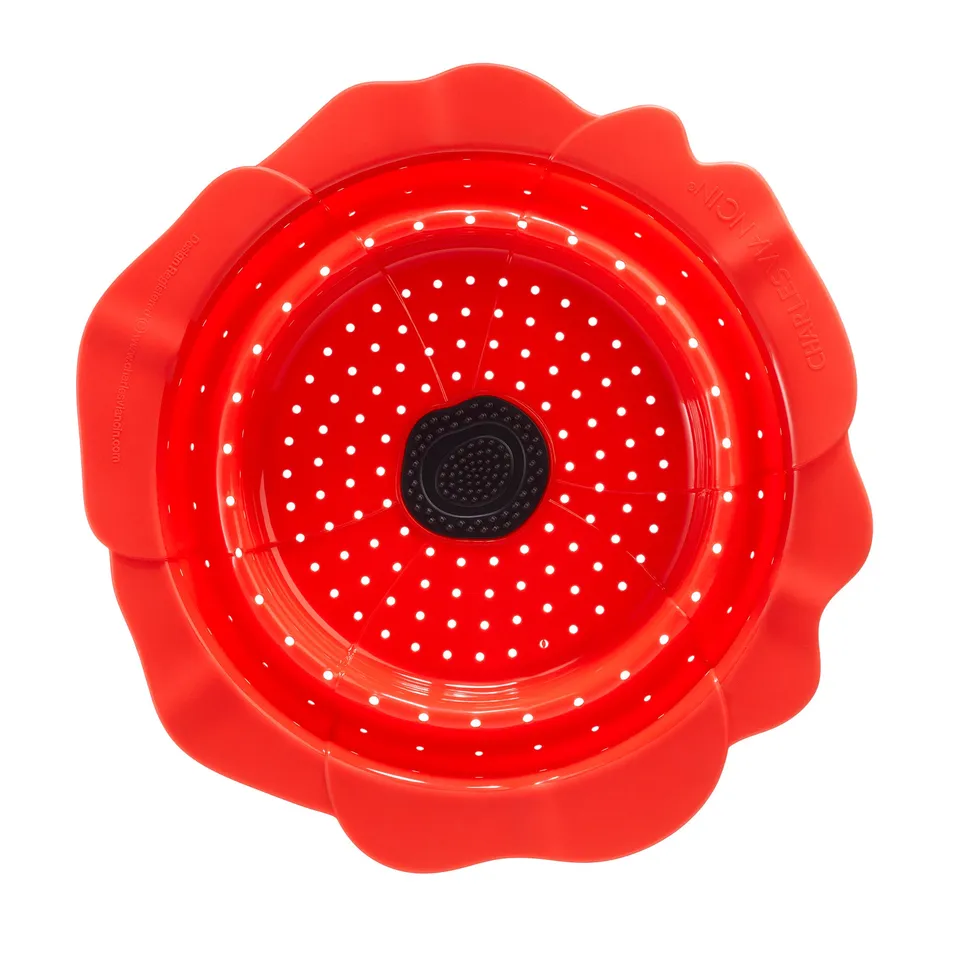 Charles Viancin Poppy passoire silicone pliable 28 cm rouge