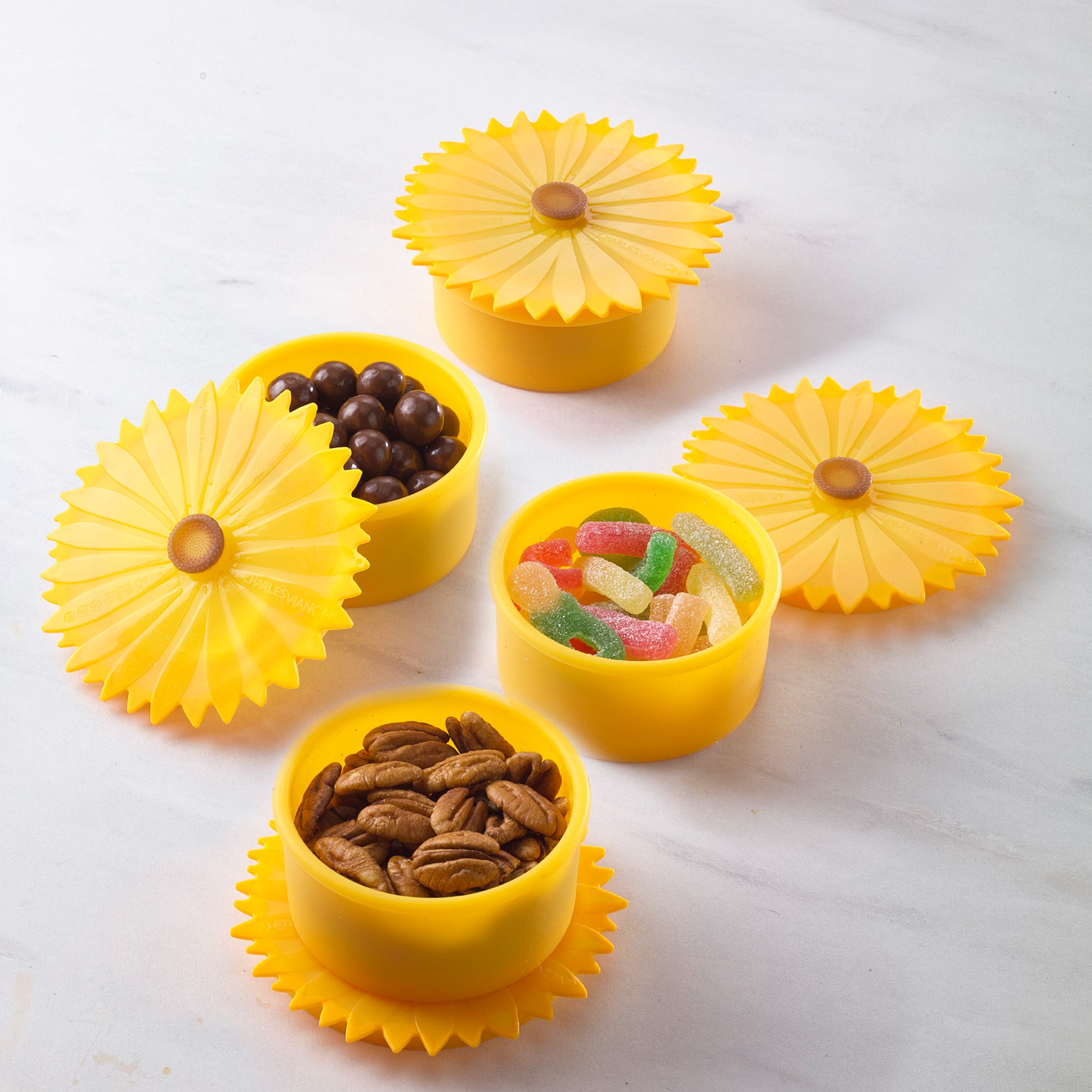 Charles Viancin Sunflower boîte snack silicone lot 4 tournesol