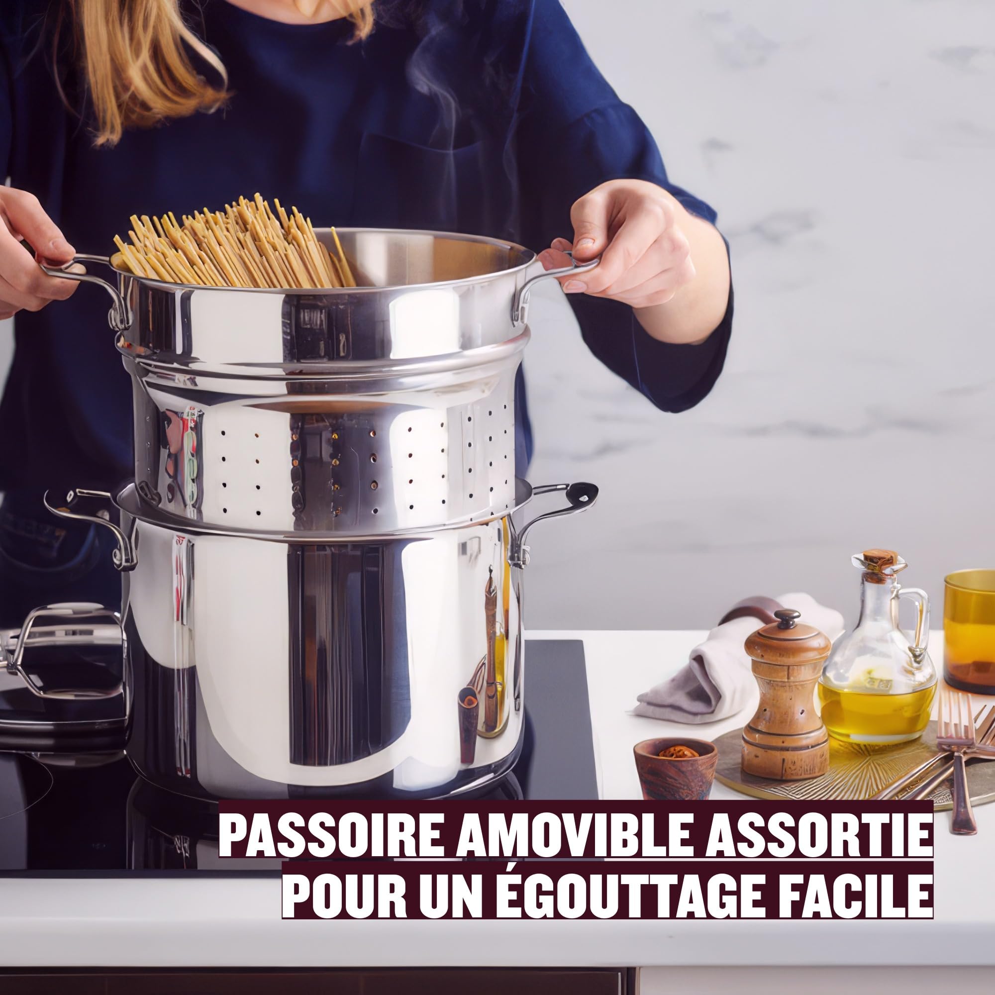 Beka Chef marmite à pâtes inox 24 cm 7,6 L induction