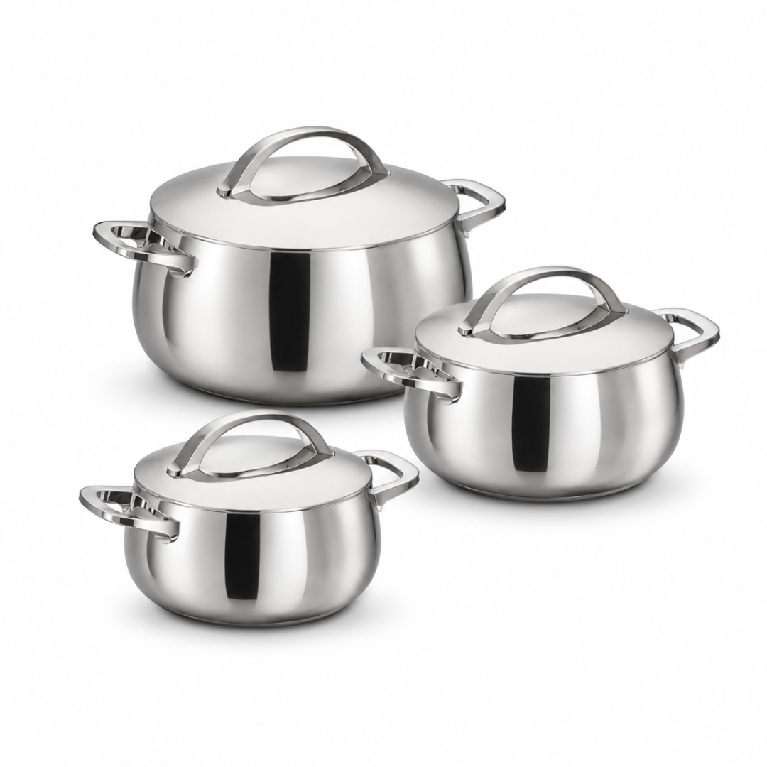 Berghoff Belly Batterie 6 Pièces Faitouts Inox