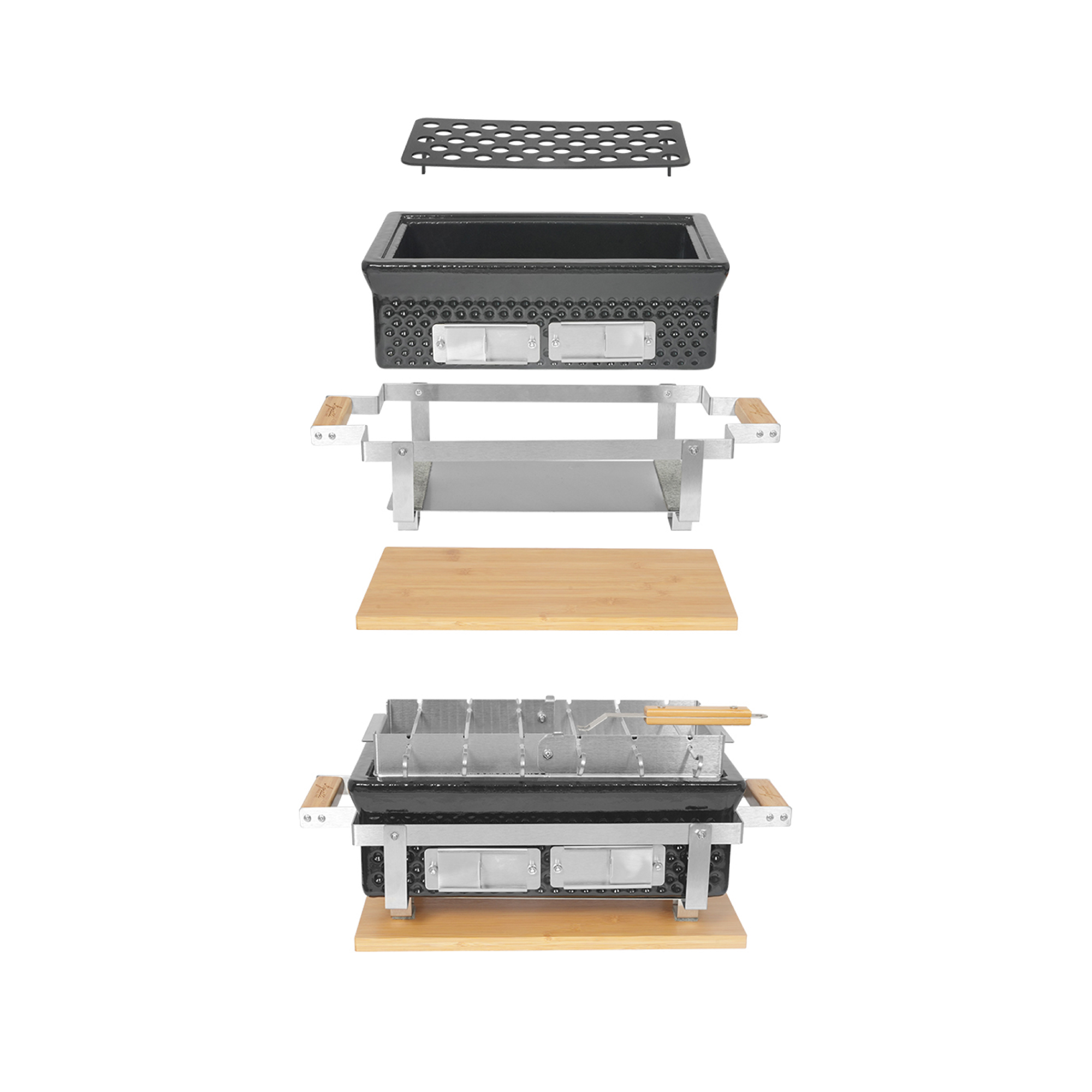 Agnelli BBPRO Hibachi Rectangular barbecue kamado rectangulaire