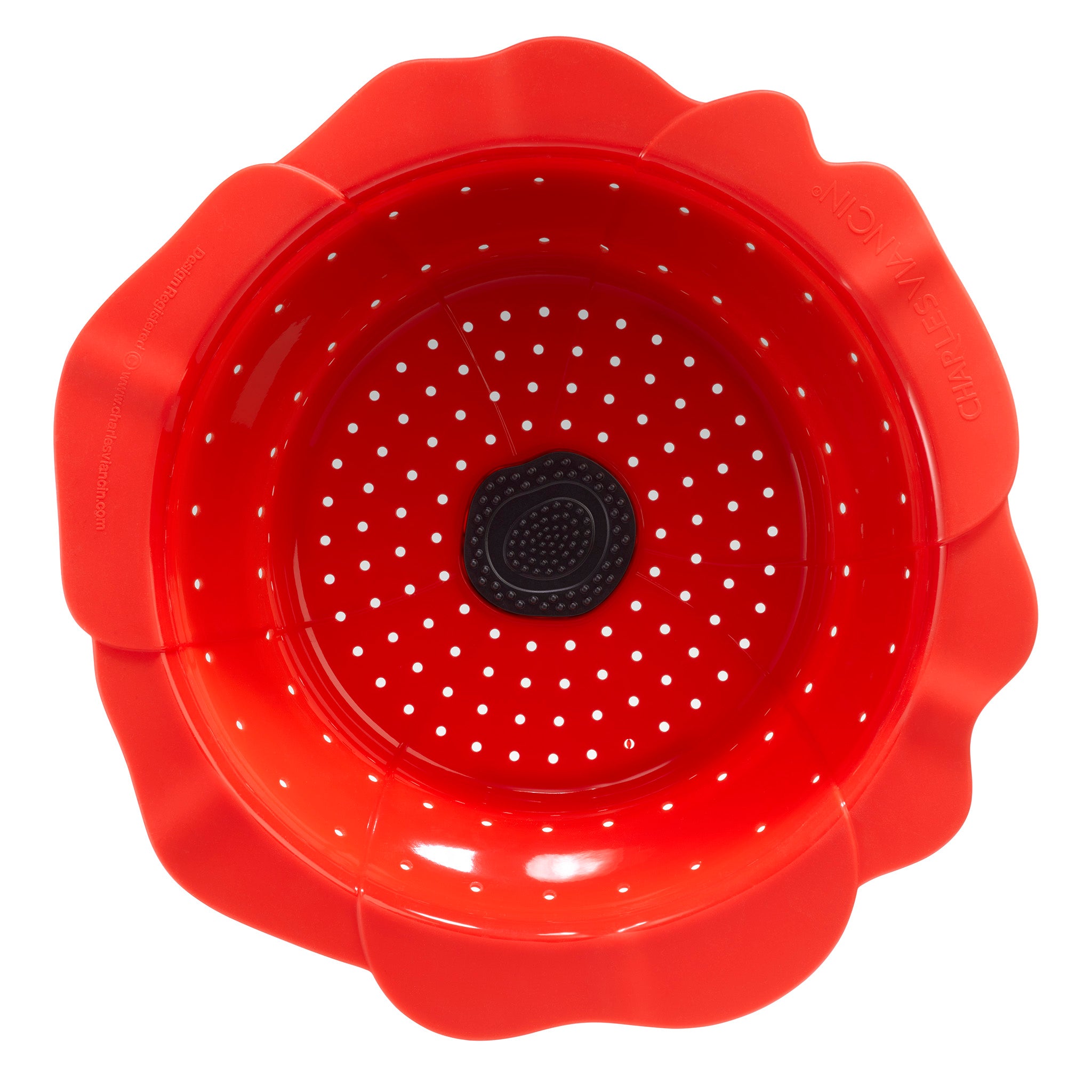 Charles Viancin Poppy passoire silicone pliable 28 cm rouge