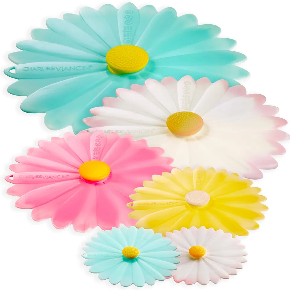 Charles Viancin Daisies Lot 6 Couvercles Silicone Marguerite