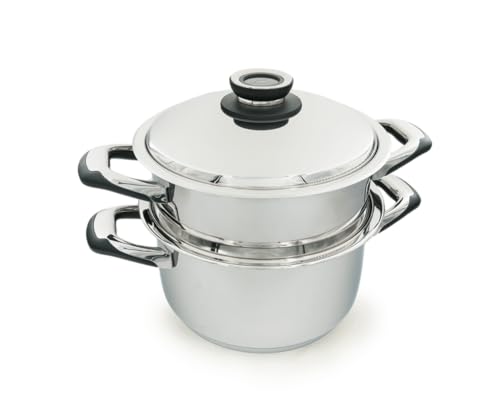 Ecovitam Cuiseur Vapeur Inox 24 cm 6 L Sans PFAS