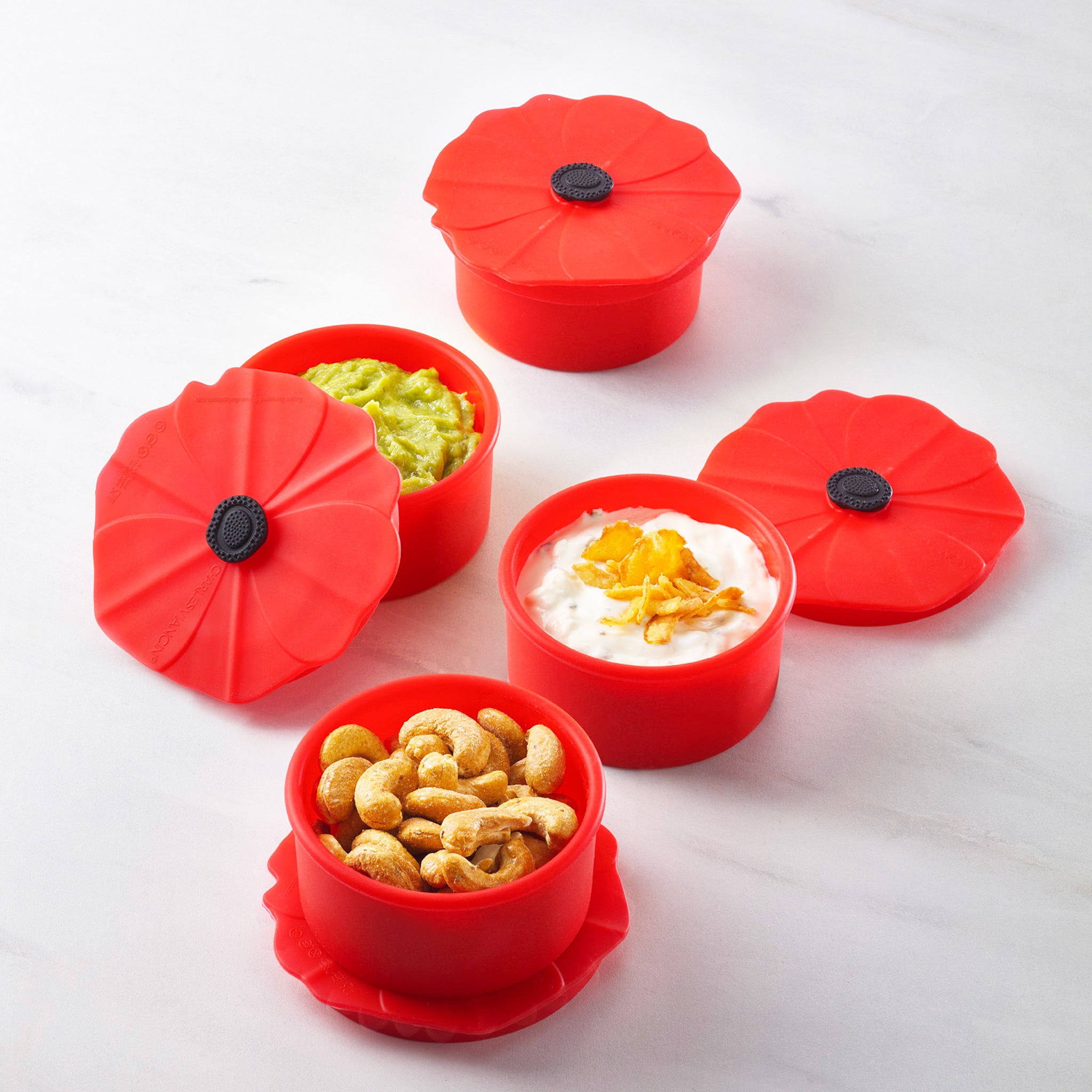 Charles Viancin Poppy boîtes silicone lot 4 petites 150 ml