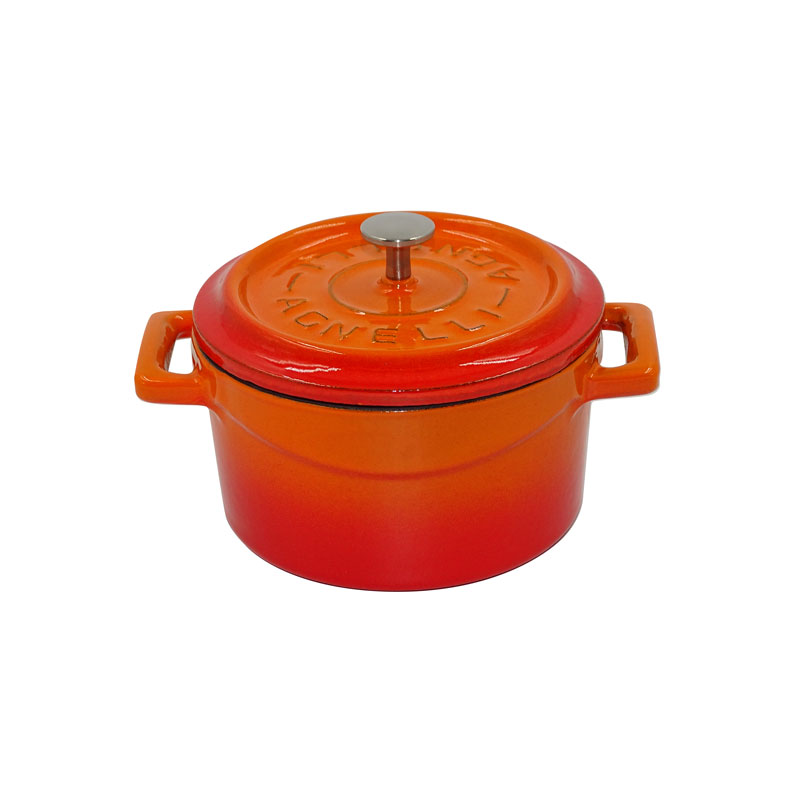 Agnelli Slowcook Ghisa cocotte ronde fonte 2 poignées cuisson lente