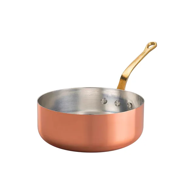 Agnelli Rame liscio casserole basse cuivre étamé main 2mm