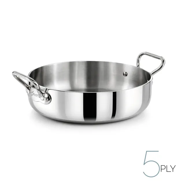Agnelli Aluinox 5ply rondeau inox 2 poignées induction