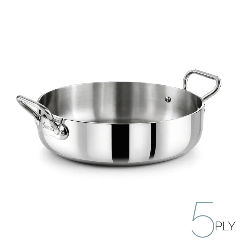 Agnelli Aluinox 5ply rondeau inox 2 poignées induction