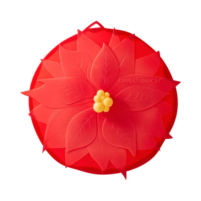 Charles Viancin Poinsettia Couvercle silicone 28 cm hermétique