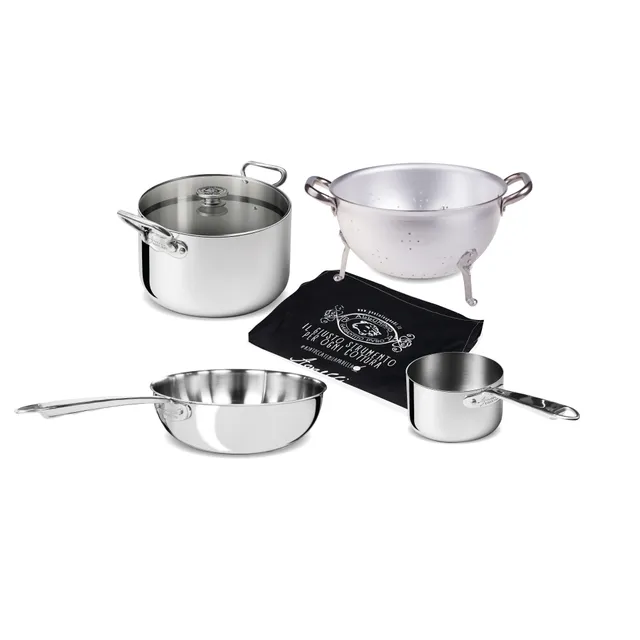Agnelli Aluminium Set Pasta 4 Pièces Poêle Casseroles Passoire