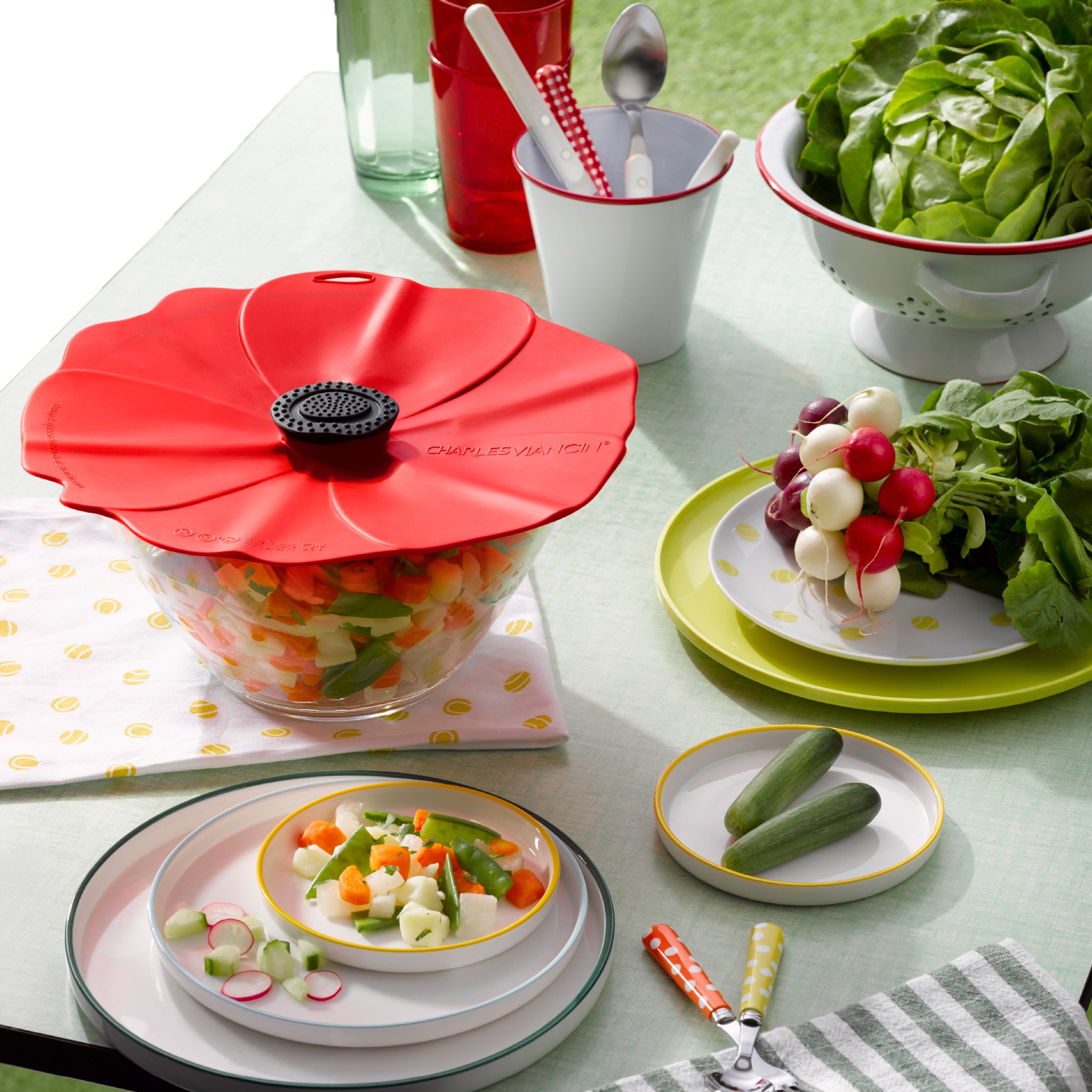 Charles Viancin Poppy couvercle silicone 23 cm coquelicot